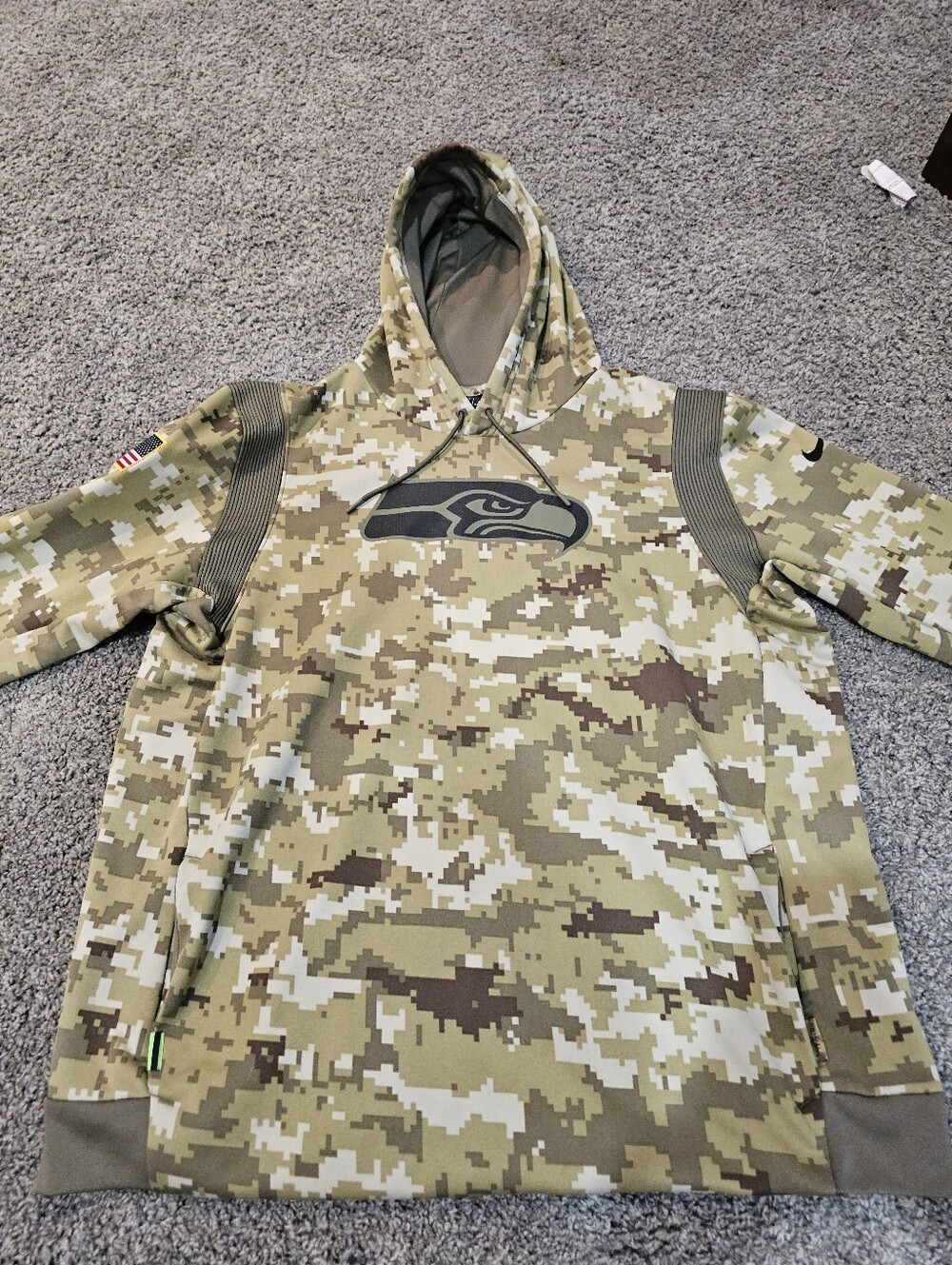 Nike NFL Seattle Seahawks 2022 Salute to Service Camo Hoodie Men's Size XXL